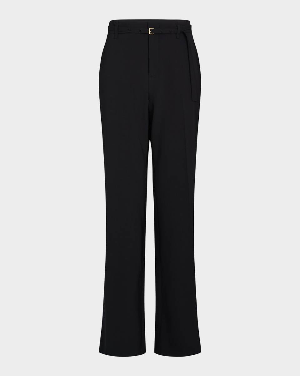 High-Rise Slim Flare Pants with Belt